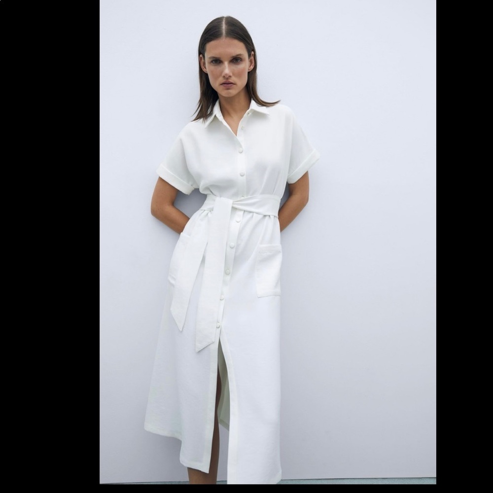 ZARA BELTED SHIRT DRESS NWT